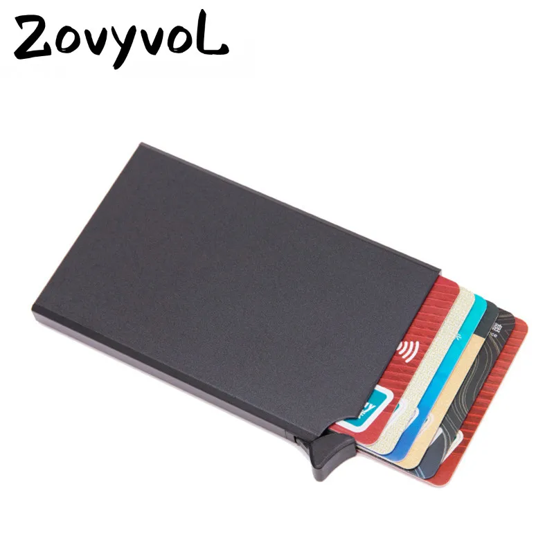 

ZOVYVOL Customized Name RFID Anti-theft Smart Wallet Thin ID Card Case Automatical Bank Credit Card Holder Business Cards Holder