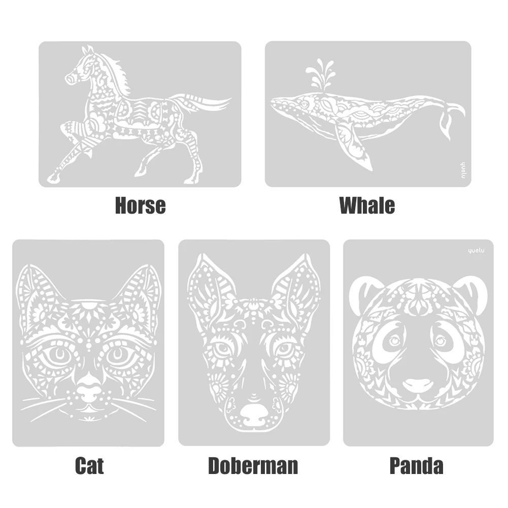 Шаблон для рисования животных линейка животные полые шаблоны Канцтовары дети