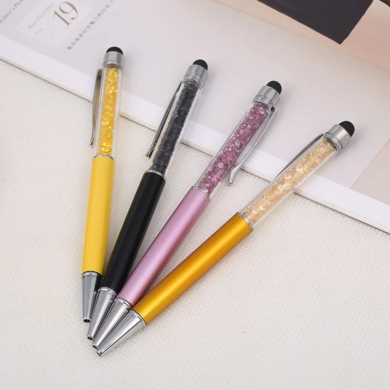 

23 Color ink Black blue Crystal Ballpoint Pen Creative Stylus Touch Pen Writing Ballpen Stationery Office School Supplies