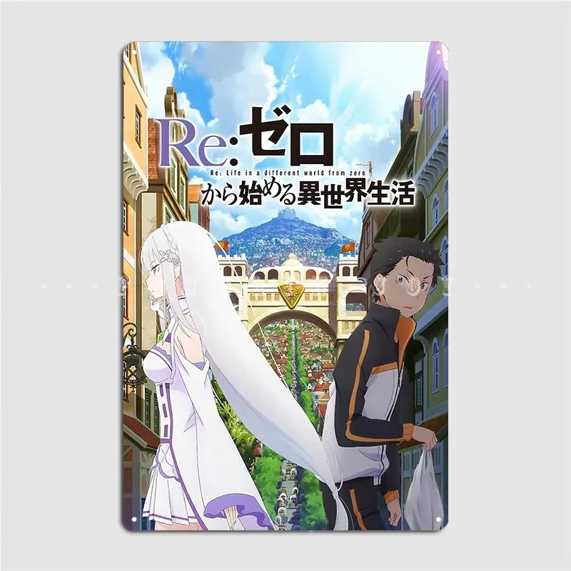 

Re:Zero Art Design High Quality Metal Sign Cinema Living Room Garage Club Printing Mural Painting Tin Sign Posters