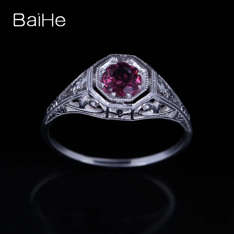 BAIHE Стерлинговое Серебро 925 0.4ct сертифицированное безупречное турмалиновое обручальное женское офисное/деловое модное кольцо, хорошее ювелирное изделие, подарочное кольцо