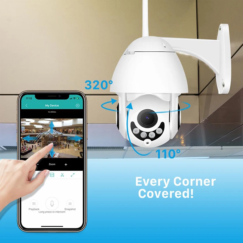 Neng Wireless HD IP Camera 2MP PTZ WiFi Speed Dome Security 4X Zoom IR Network CCTV Surveillance 1080P | Безопасность и защита