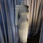 Стразы вечерние платья со складками средней длины с длинными рукавами abiye Saudi арабский Пром платье с блестками праздничные платья на заказ vestido longo