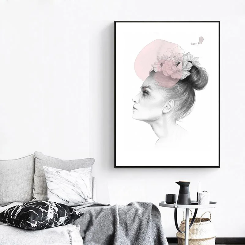 Scandinavian Figure Art Canvas Abstract Painting Girl Wall Poster Print Nordic Decoration Picture Modern Home Decor | Дом и сад