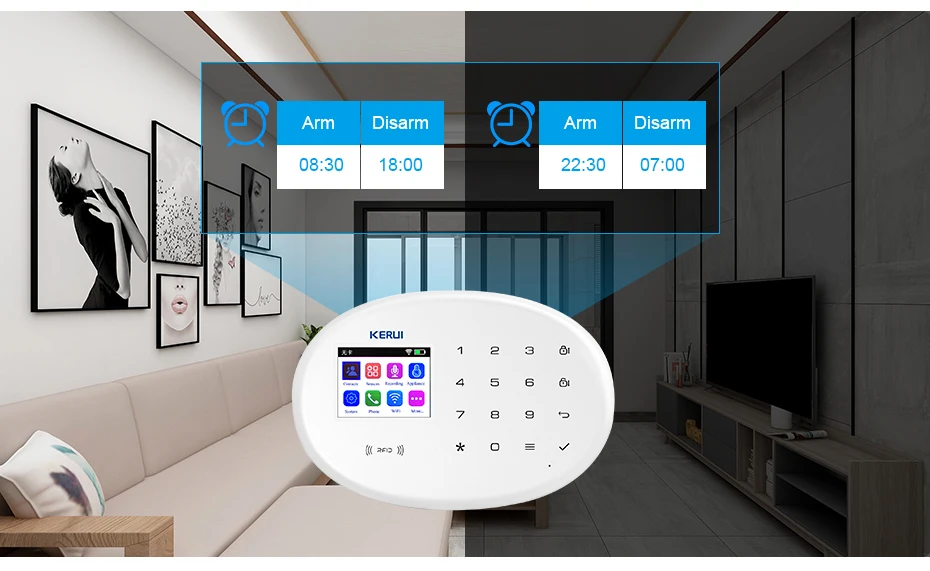 KERUI W20 беспроводной Smart keybord RFID SIM GSM охранный датчик домашняя система охранной сигнализации IOS Android приложение управление сенсорная клавиатура