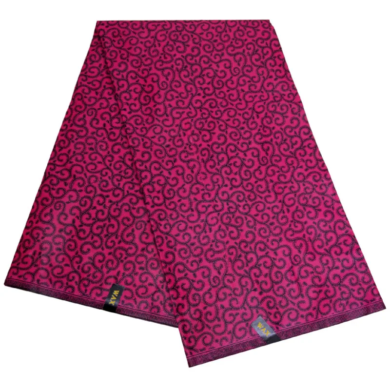 Африканская восковая ткань для рукоделия Дашики с цветочным принтом фуксия