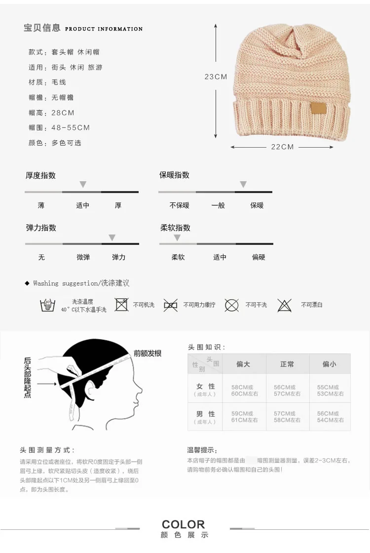 Новинка,, Европейский и американский стиль, Осень-зима, AliExpress, маркировка CC, вязаная шерстяная шапка, набор головных уборов, уличная шапка
