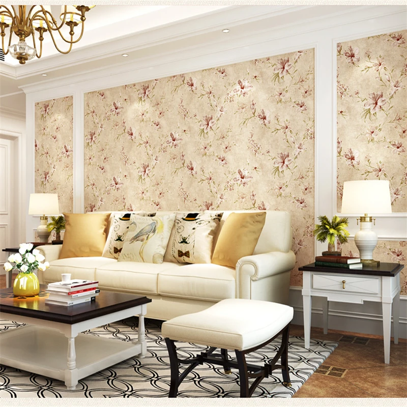 

WELLYU American country wallpaper retro non-woven garden wallpapers bedroom living room TV background wall paper personality