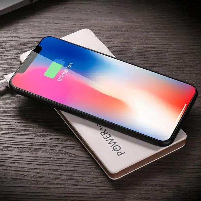 Портативное зарядное устройство Беспроводное 10000 мАч Мобильный тонкий внешний