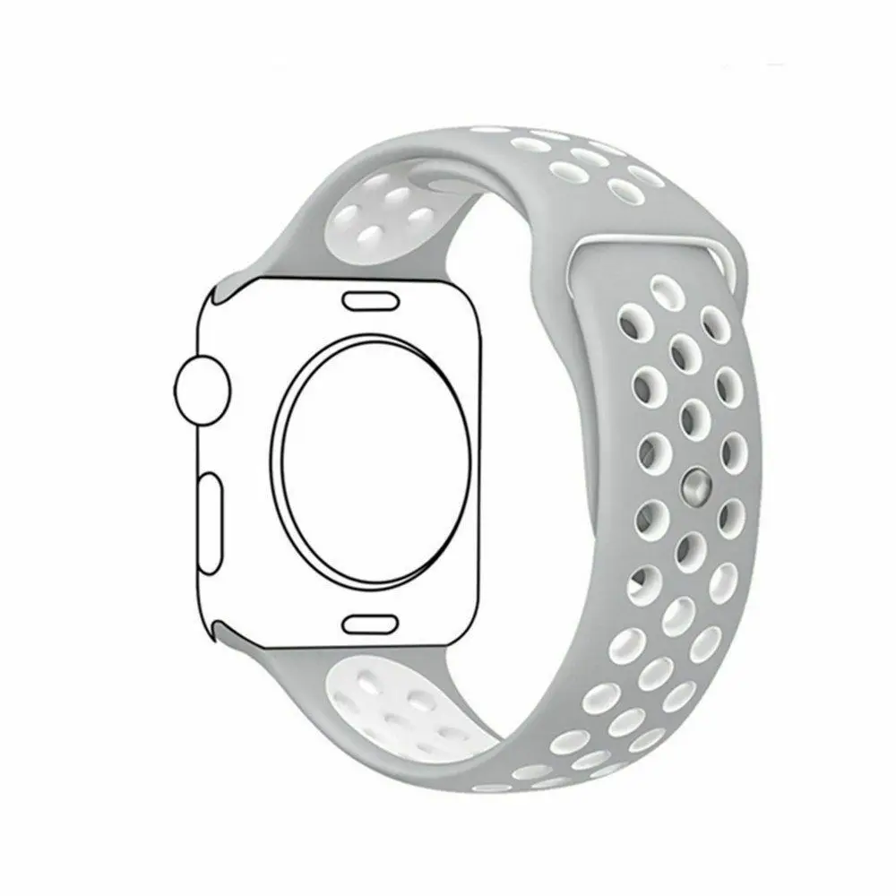 Дышащий силиконовый ремешок для часов для Apple Watch ремешок 5 4 3 2 1 38 мм 42 мм спортивный резиновый ремешок для часов Nike+ iwatch 40 мм 44 мм