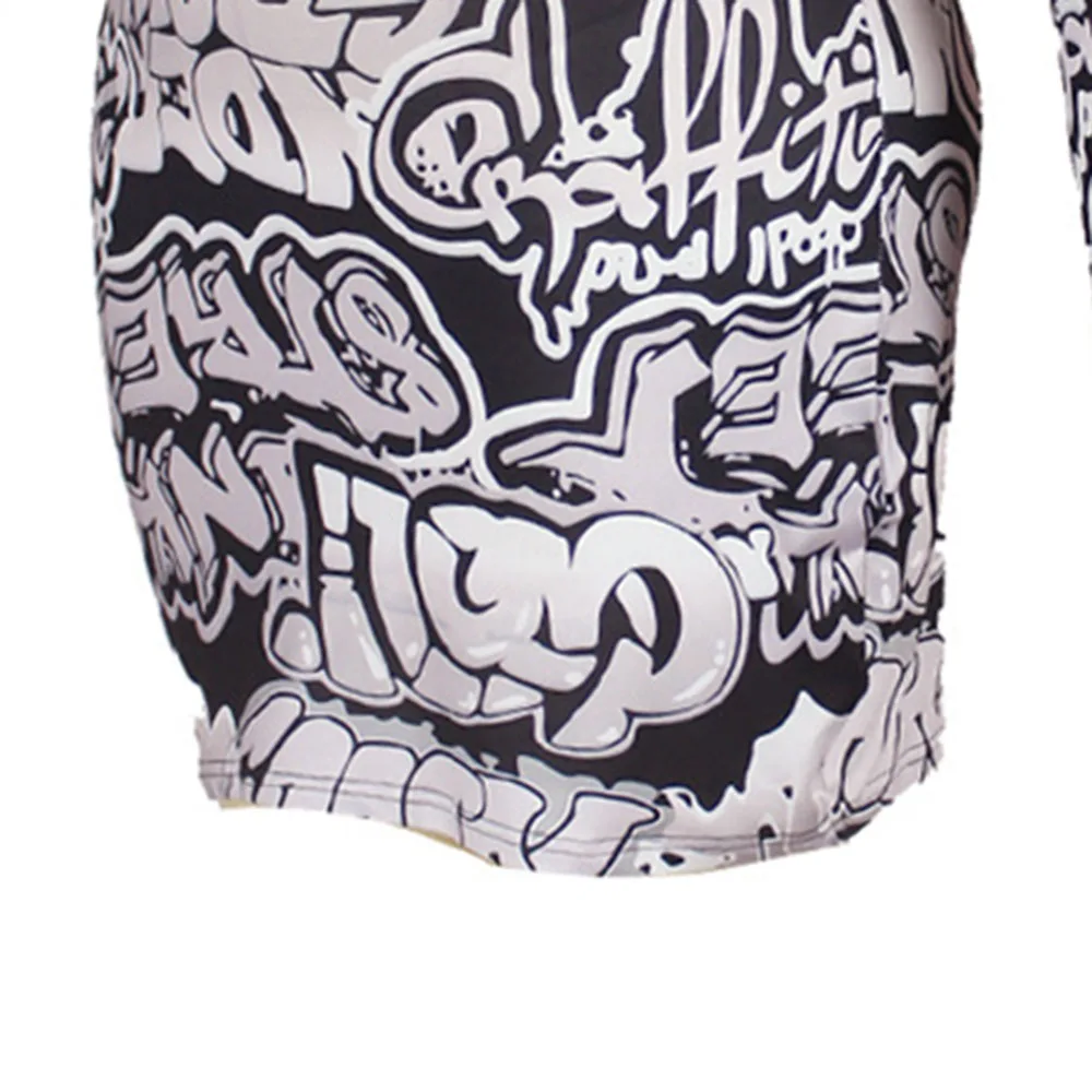 

Spring Summer 2021 Western Style Printing Round Neck Long Sleeve Letter Women's Dress Oversize Casual Temperament