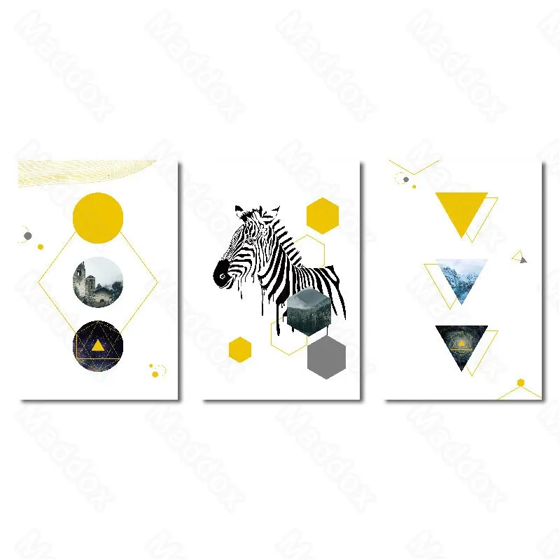 

Modern Home Decor Cartoon cute zebra children bedroom abstract geometric paintings porch corridor decoration painting