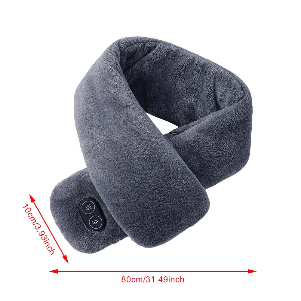 

Heated Scarf Winter Shawl USB Charging Heating Scarf Smart Heating Solid Color Vibration Massage Scarf