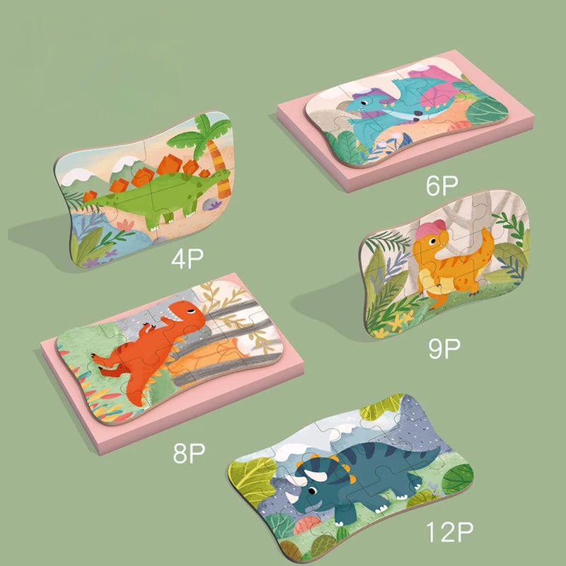 

5Pcs/Set Iron Box Animal Puzzles For Kids Enfant Children Toys Montessori Educational Games 2 To 4 Years Old Mini Jigsaw Puzzle