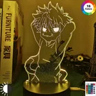 Акриловая 3d лампа для аниме Hunter X Hunter Killua, ночник для спальни, Декор, подарок на день рождения, светодиодный ночник для манги Hxh Killua Cat