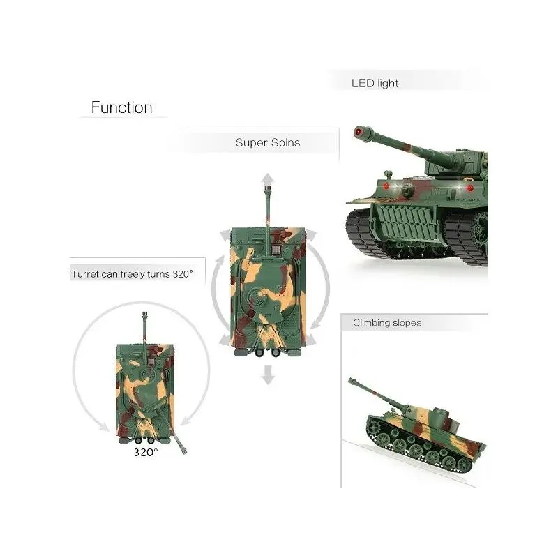 Радиоуправляемые танки.танк Heng Long 1/26 Tiger I ИК-версия ИК пульт акб RTR | Игрушки и