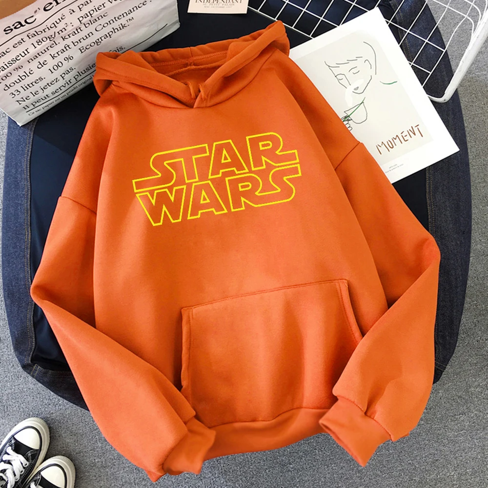 

STAR WARS LOGO Fashion Hoodie Ladies Fun Hip Hop Print Hooded Autumn Warm and Soft Sweatshirt Disney Women Unisex New 2022 Hot