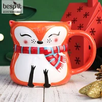 3d animal mug gift hand painted kawaii cartoon ceramic mug owl panda penguin fox mug cute coffee mugs and cups christmas gift