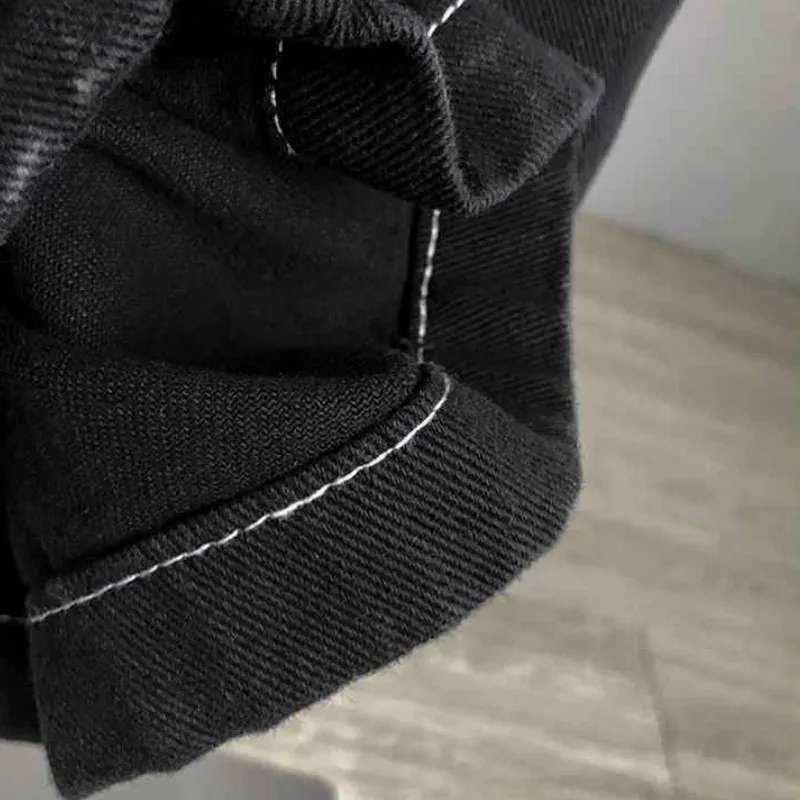 

Jumpsuits Women Wide-leg Solid Black Denim Pocket Simple Classic Chic Vintage Young Teens Students Casual Trendy Korean Style