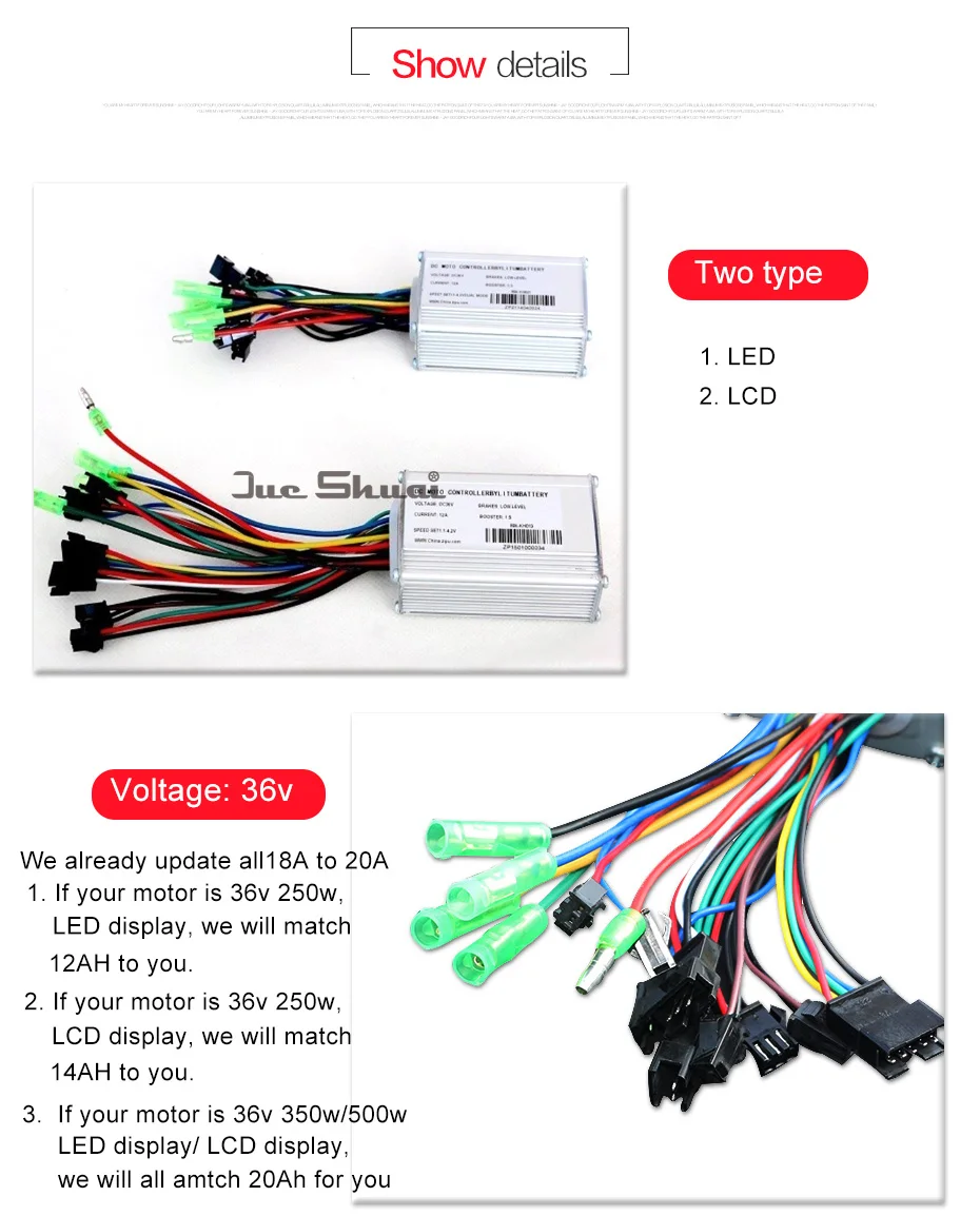 Контроллер электровелосипеда DC48V 36V 12A/14A/20A lcd/светодиодный контроль 250 W/350 W/500 W DC Бесколлекторный двигатель контроллер Аксессуары для электровелосипедов
