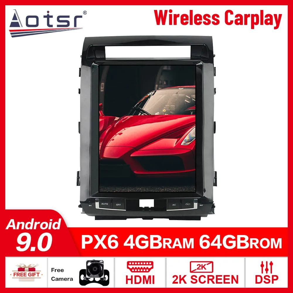 Автомобильный мультимедийный плеер с сенсорным экраном в стиле Tesla Android 9 0 для TOYOTA