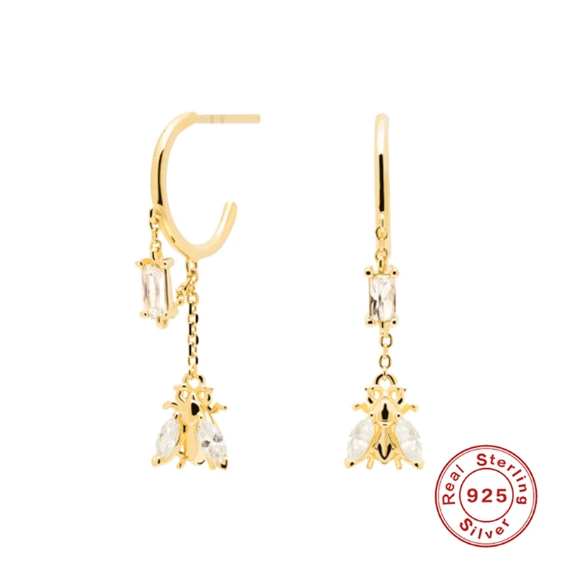 

Aide Tassel Earring Jewerly Cute Bling Bee Mini Stud Earrings For Girls Ladies Women S925 Sterling Silver Ear Piercing Earrings