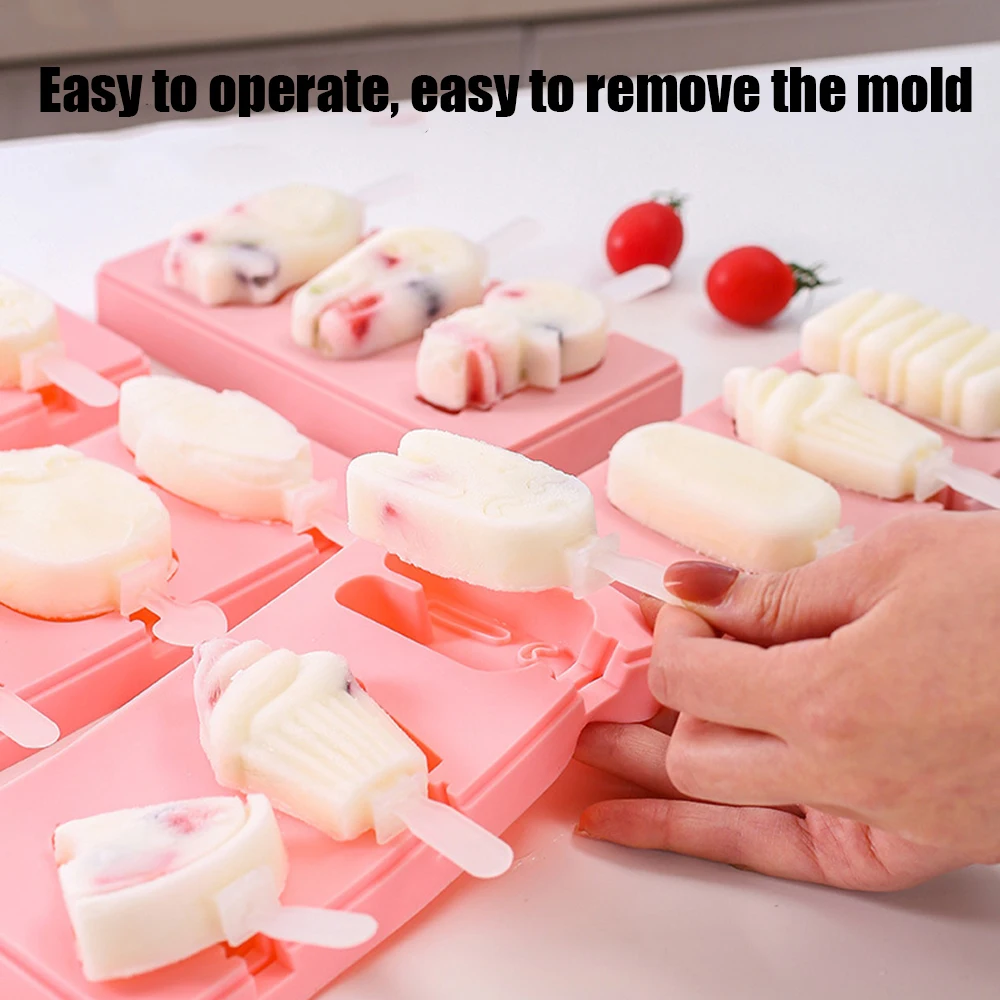 DIY силиконовая форма для мороженого с 10 пластиковые стержни и крышка Симпатичные
