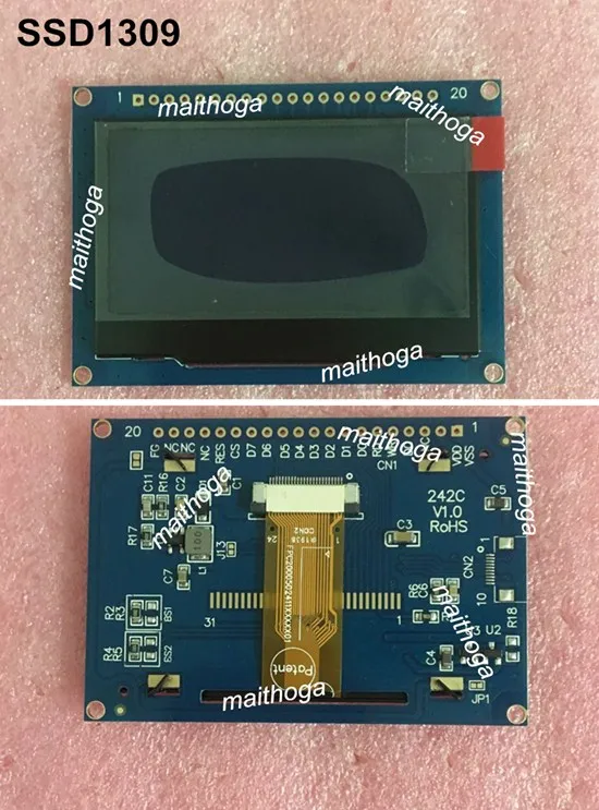 2 4-дюймовый 20-контактный SPI синий/желтый/зеленый/белый OLED модуль SSD1305 SSD1309 Привод IC