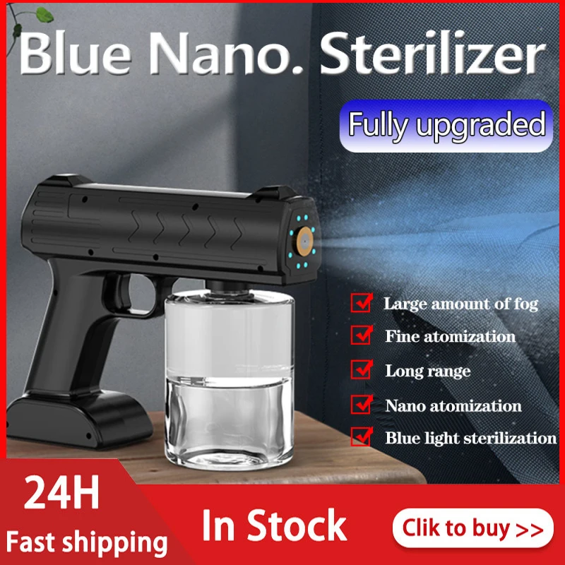 

Беспроводной ручной распылитель для дезинфекции, USB Blu-Ray нано-паровой распылитель воды, домашний портативный аппарат для дезинфекции, распы...