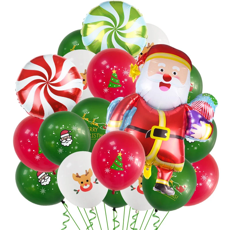 

Набор рождественских шаров 15 шт., красный и зеленый конфетти, украшения для рождественской вечеринки, Набор рождественских шаров