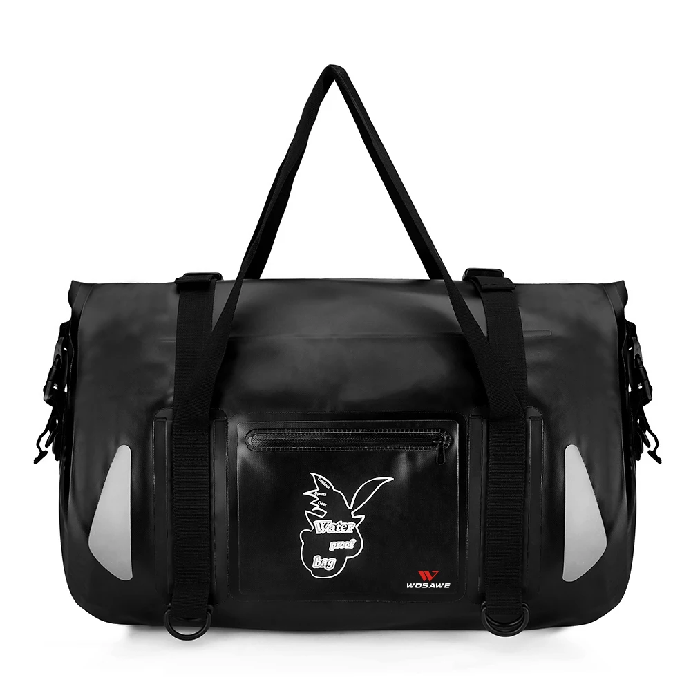 

WOSAWE 20-35L Waterproof Motorcycle Rear Tail Bag Travel Dry Bag PU Leather Moto Motorbike Luggage Backpack Motorcycle Seat Bag