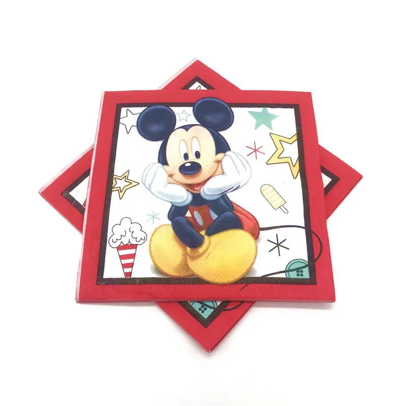 

40/60Pcs Red Mickey Mouse Theme Birthday Party Decorations Supplies Mickey Cups Plates Napkins Disposable Tableware Sets Supply