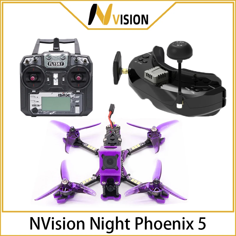 Enlarge NVision TCMMRC 5 Inch FPV Night Phoenix Racing Drone Kit with 1800kv Brushless Motor F405 Bluetooth Flight Control for Drones