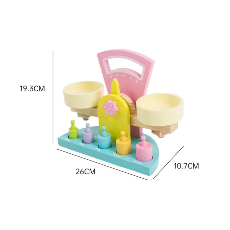 

New Montessori Educational Toy Small Wooden New Balance Scale Toy With Weights For Kids baby Birthday Gifts