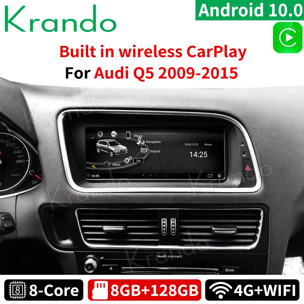 Krando Android 10 0カーラジオ 4gb 64gb 8 8インチ メディアプレーヤー Dvd オーディオ 車用audi Q5 09 15