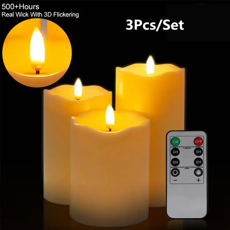 3 шт./компл. беспламенная лампа в форме свечи с пультом дистанционного управления