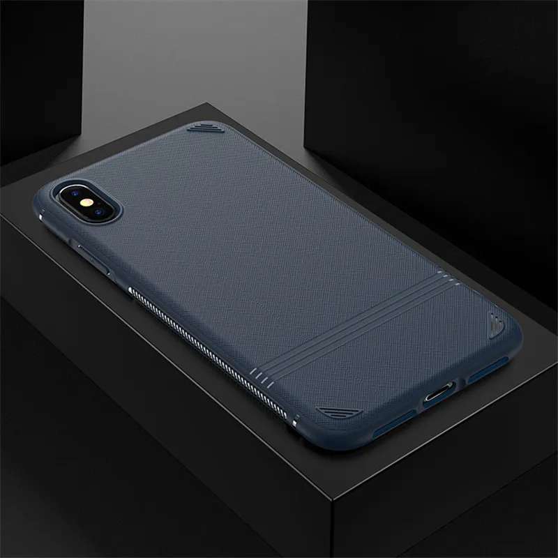 Чехол для iPhone X Xs Max XR 8 6 6S 7 Plus жесткая задняя панель из поликарбоната Чехлы синий