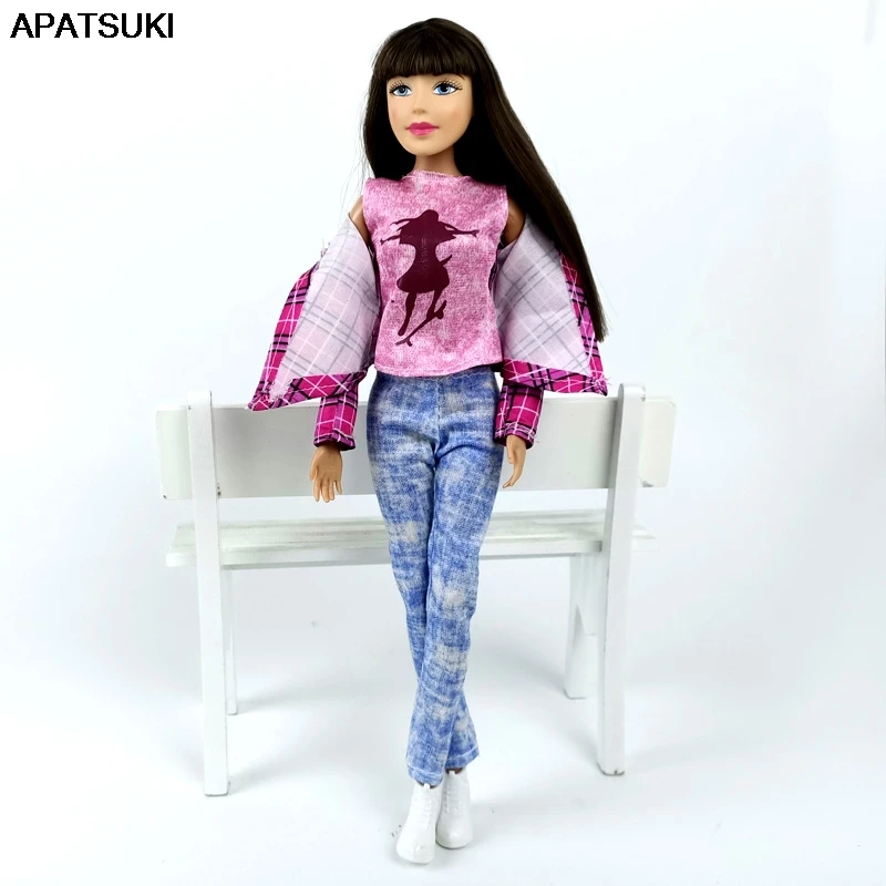 1 комплект модных нарядов для куклы Барби розовое пальто ручной работы жилет