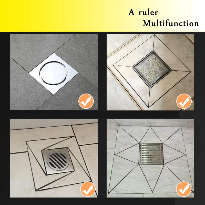 Triangle Ruler Multi-function Floor Drain Precisely Stainless Steel Durable Angle Craftsman Flower Pattern Tile | Инструменты