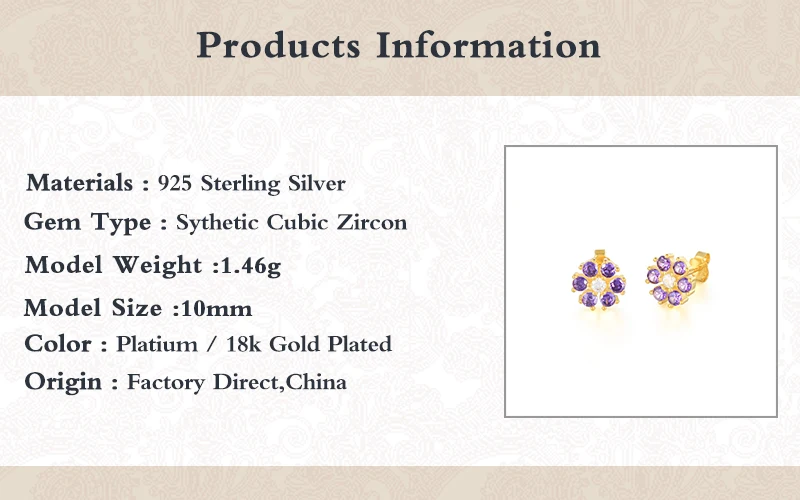 

VINY Silver 925 Jewelry Earrings For Women Flowers Stud Earrings Gold/Silver Jewelry 2021 Trend Brincos Prata Fine Gift