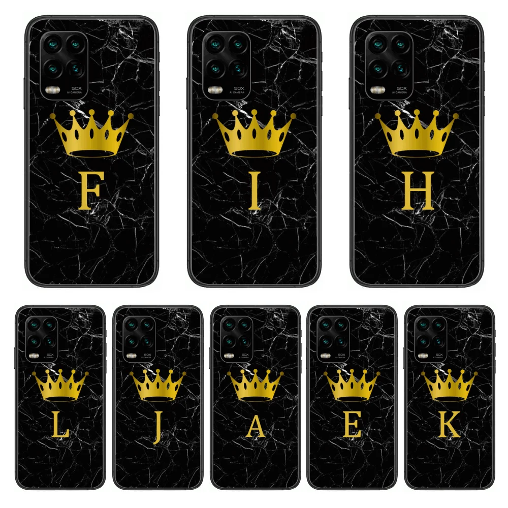 

Gold letter style Phone Case For xiaomi Redmi Note 9S 8 7 6 5 A Pro T Anime Black Cover Silicone Back Pretty senior