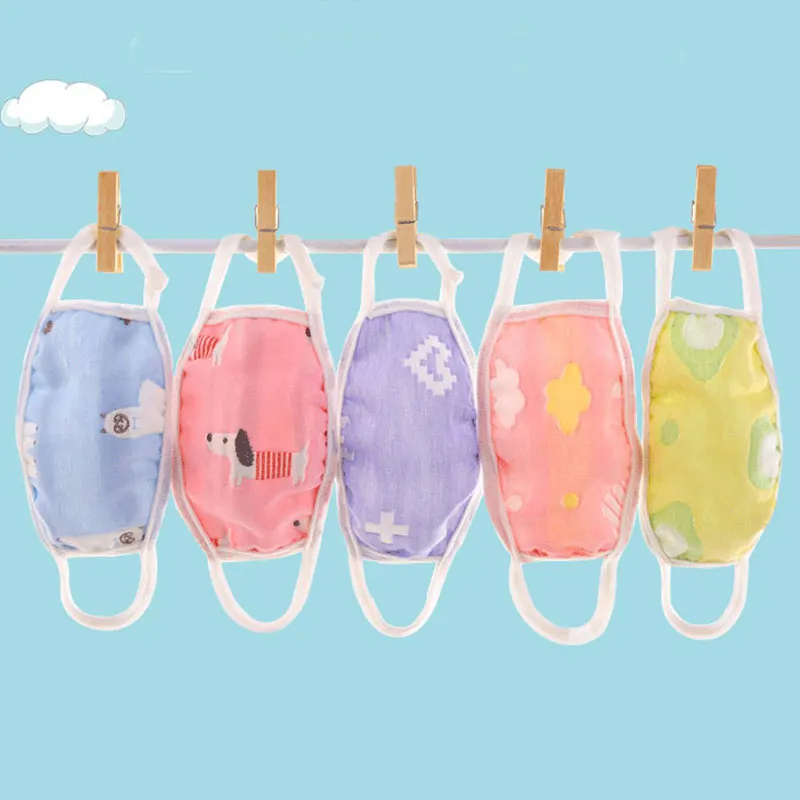 1 шт. детская маска для рта с принтом моющаяся хлопковая против пыли загрязнения