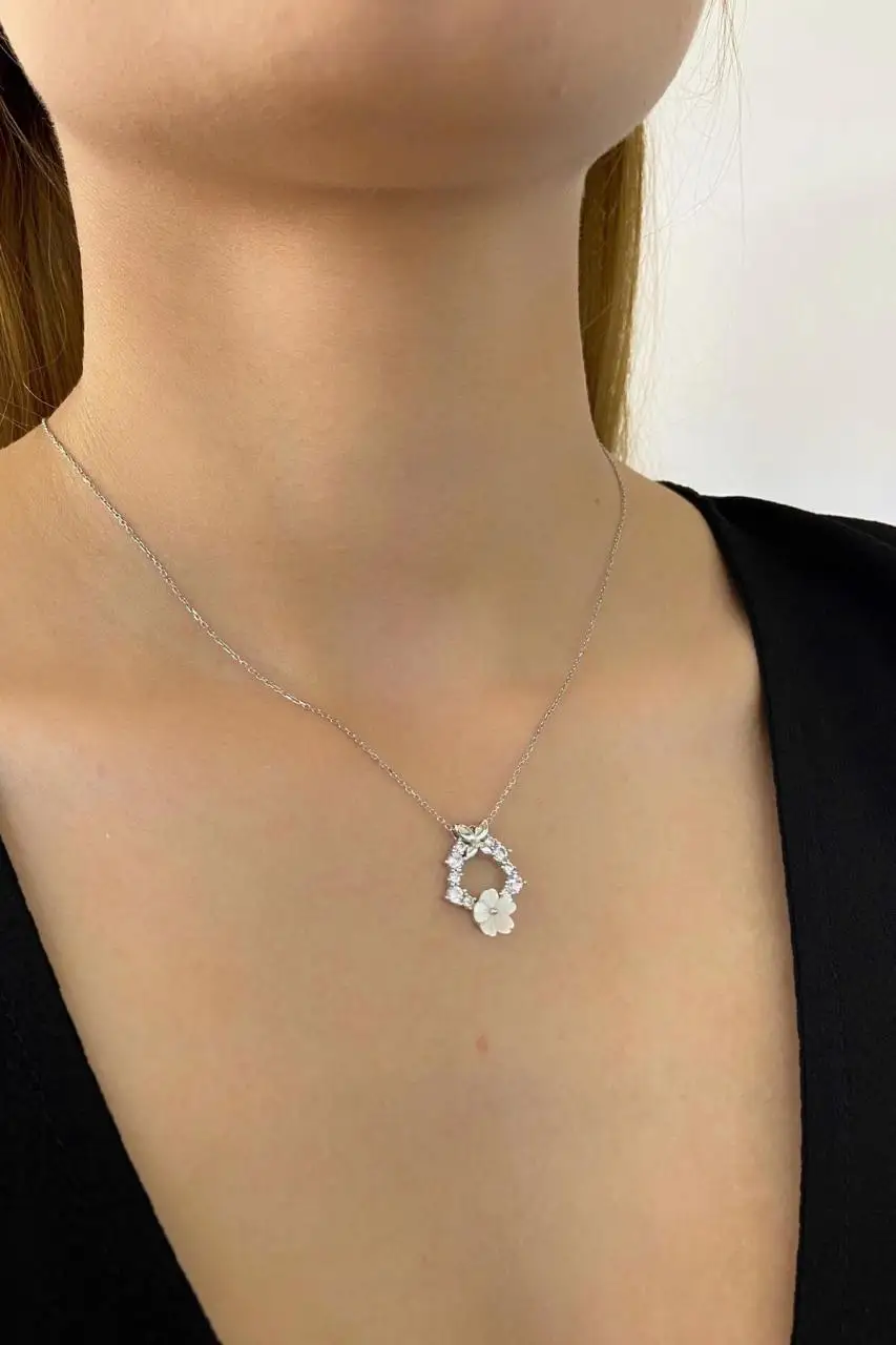 

Pearl Flowers Floral 925 Sterling Silver Necklace