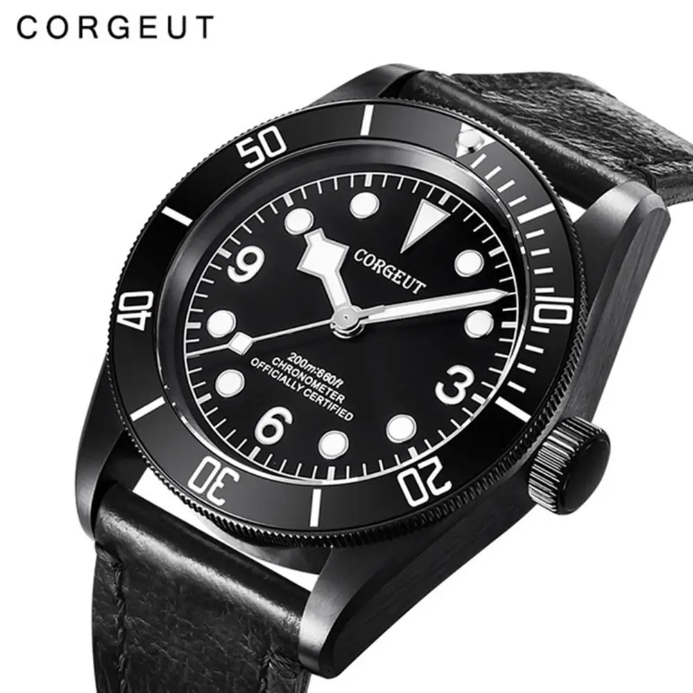 2019 Corgeut мужские часы лучший бренд класса люкс автоматические механические PVD