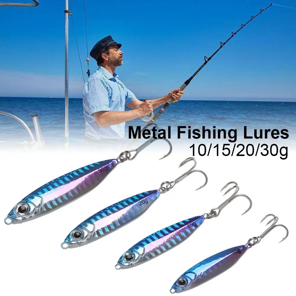 10/15/20/30g jig Shone Hard Bait Fishing Feather Metal jigger Lure Accessories Colorful Crankbait Jigging Minnow Sinking - купить по