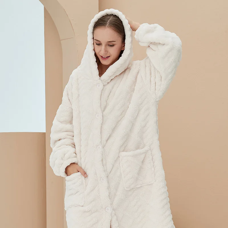 Coral Velvet Pajamas for Women Home Service Women Thickened Home Service Long Winter Pajamas Sets Sleepwear pyjama pour femme