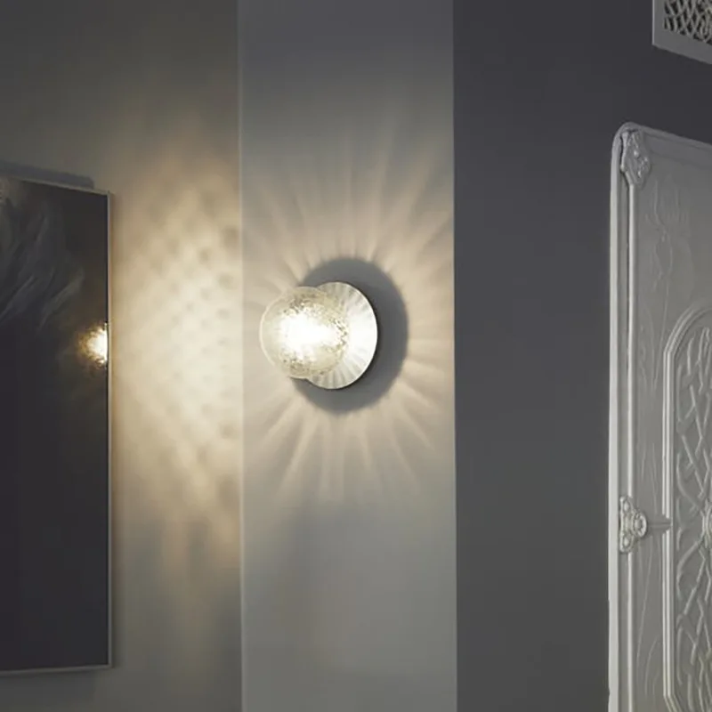 Современная простая стеклянная настенная лампа в скандинавском стиле для