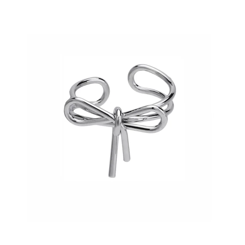 

Fashion Jewelry 1 Pcs Bow Earrings New Design Silvery Plating Sweet Temperament Ear clip For Girl Fine Accessories