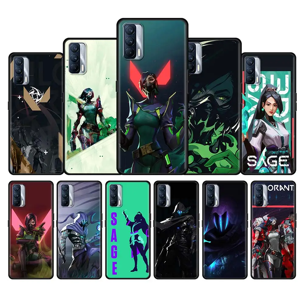

Valorant Games Phone Case For Google Pixel 4a 5 4 XL Soft TPU Cover Realme XT X50 X7 Q2 Pro V13 Q2i V15 GT Neo Black Shell