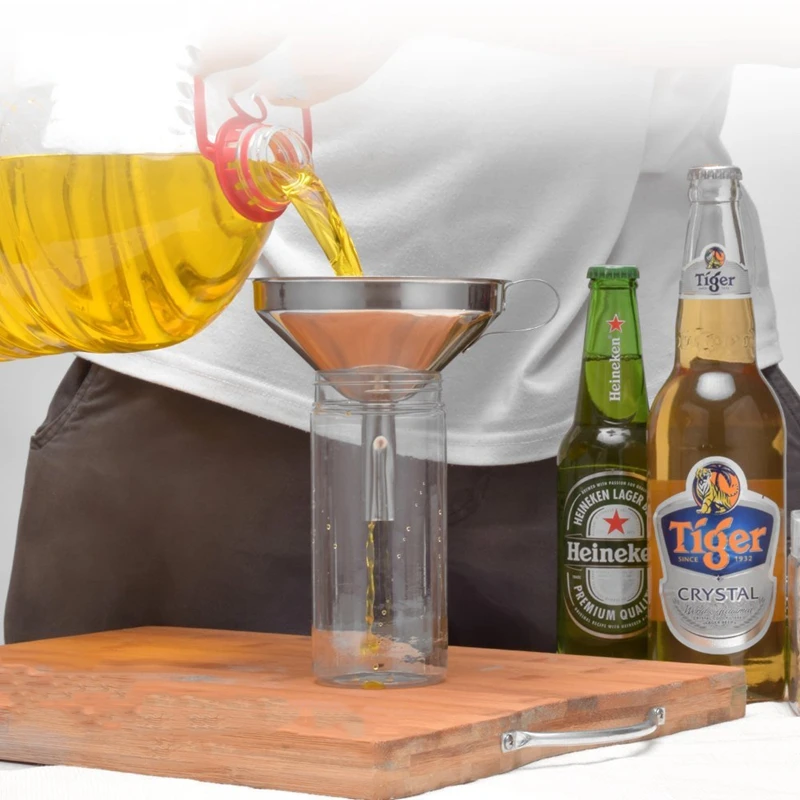Stainless Steel Kitchen Funnel with Detachable Filter for Transporting Liquids& Fluid Adding Ingredients Jams and Marmalades to |